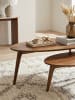 KADIMA DESIGN Retro-Couchtische aus Massivholz, 2er Set, Nierenform, handgefertigt in Braun