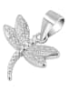 Adeliás Damen Anhänger Libelle aus 925 Silber mit Zirkonia in silber