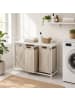 relaxdays Wäschekorb in Weiß/ Beige - (B)92,5 x (H)73 x (T)33 cm