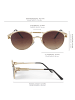 styleBREAKER Panto Sonnenbrille in Gold / Braun Verlauf