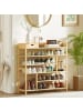 HOMCOM Schuhregal-101L x 30B x 100H cm-Naturholz