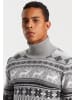 Leif Nelson Herren Norwegerpullover Strickpullover mit Rundhals Ausschnitt in grau