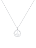 KUZZOI Halskette 925 Sterling Silber Peace-Zeichen in Silber