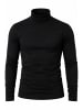 RESLAD Sweatshirt sportlicher Rolli in schwarz