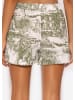 SASSYCLASSY Musselin Shorts mit Print in Khaki I Weiß