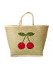 Rice Raffia Tasche Kirsche in braun