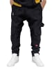 DADA Cargo Baggy Denim Jeans mit Logo Stitching Worker in Schwarz