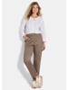 GOLDNER Knöchellange Velourslederhose LOUISA in taupe