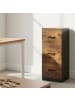 relaxdays Aktenschrank in Schwarz/ Braun - (B)40 x (H)103 x (T)40 cm