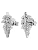 Adeliás Damen Ohrstecker Blatt aus 925 Silber mit Zirkonia in silber