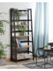 Beliani Bücherregal CROYDON in Schwarz/Braun - (W) 64 x (H) 163 x (L) 34 cm