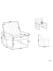 Beliani Sessel HARSTAD in Blau/Silber - (W) 69 x (H) 83 x (L) 83 cm