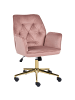 Beliani Bürostuhl CELARA in Rosa/Gold/Schwarz - (W) 60 x (H) 87 x (L) 60 cm