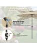 COSTWAY Sonnenschirm beschichtet mit Kurbel in Beige