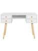 Beliani Schreibtisch LEVIN in Weiß/Braun - (W) 110 x (H) 78 x (L) 55 cm