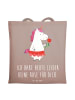 Mr. & Mrs. Panda Tragetasche Einhorn Dame mit Spruch in Braun Pastell