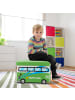 relaxdays Spielzeugkiste Happy Bus in Grün - (B)48 x (H)32 x (T)32 cm