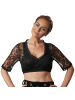 tectake Dirndlbluse mit halblangen Ärmeln, schwarz