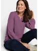 GOLDNER Jerseybluse Elegante Bluse mit Zierblende, Rundhals in beere
