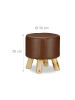 relaxdays Hocker in Braun - (H)30 x Ø30 cm
