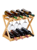 relaxdays Weinregal in Natur - (B)45 x (H)35 x (T)23 cm