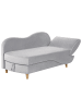 Beliani Chaiselongue MERI in Grau/Heller Holzfarbton - (W) 155 x (H) 76 x (L) 69 cm
