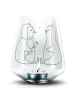 Mr. & Mrs. Panda Graviertes Windlicht Pinguin Pärchen ohne Spruch in Transparent