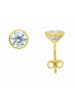 Adeliás Damen 333 Gold Ohrringe / Ohrstecker mit Zirkonia Ø 6 mm in gold