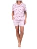 NORMANN kurzarm Shorty Schlafanzug Herz - 72871 in rosa
