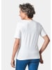 GOLDNER Kurzgröße:  Basic Baumwollshirt mit kurzem Arm in weiß