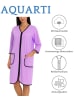Aquarti Aquarti Damen Bademantel mit Reißverschluss 3/4 Ärmel in violett