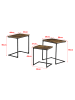 en.casa Beistelltischset Tjörn in Braun (H)55cm (B)50cm (T)35cm