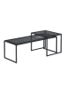 FineBuy Couchtisch in Schwarz / Glas / 100x40x35