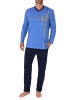 NORMANN Schlafanzug langarm Pyjama - 77890 in blau