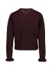 Zero  Strick-Cardigan mit Rüschen in Dark Brown Melange