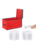 relaxdays Weihnachtskugel-Aufbewahrungsbox in Rot/ Grün - (B)30 x (H)30 x (T)60 cm
