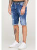 behype Jeansshorts - Destroyed mit Stretch als Kurze Hose für Herren in Blau