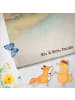 Mr. & Mrs. Panda Badehandtuch Capybara Blume Design mit Spruch in Weiß