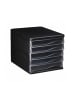 relaxdays Schubladenbox in Schwarz - (B)26,5 x (H)24,5 x (T)34 cm