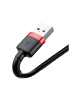 Wisam® Baseus QC3.0 2.4A Schnell-Ladekabel Lightning Kabel 2,4A 1m schwarz-rot