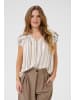 CULTURE Kurzarm-Bluse CUpella Relaxed fit in Blue/Brown Stripe