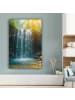 OnlyWow Leinwand Bilder Wasserfall Sonnenstrahlen