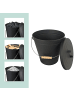 relaxdays 3-tlg. Ascheeimer Set in Schwarz - 20 Liter