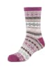 camano Socken Cosy Norweger Kuschelsocken Flauschig Warm Damen Zopfmuster Lang Flauschsocken Für Winter Set Frauen 2er Pack warm & cozy in damson