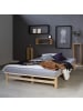 Homestyle4u Palettenbett 140x200 mit Lattenrost in Braun