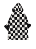 imala Damen Poncho in Wollweiss Schwarz