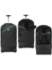 normani Reisetasche mit Rollen und Rucksackfunktion Melano90 in Schwarz/Grau