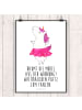 Mr. & Mrs. Panda Bild Einhorn Ballerina mit Spruch in Weiß
