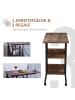 HOMCOM Beistelltisch-80L x 40B x 72-82H cm-Rustikal-Braun