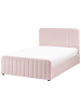 Beliani Doppelbett LUNAN in Rosa/Schwarz - (W) 127 x (H) 100 x (L) 216 cm